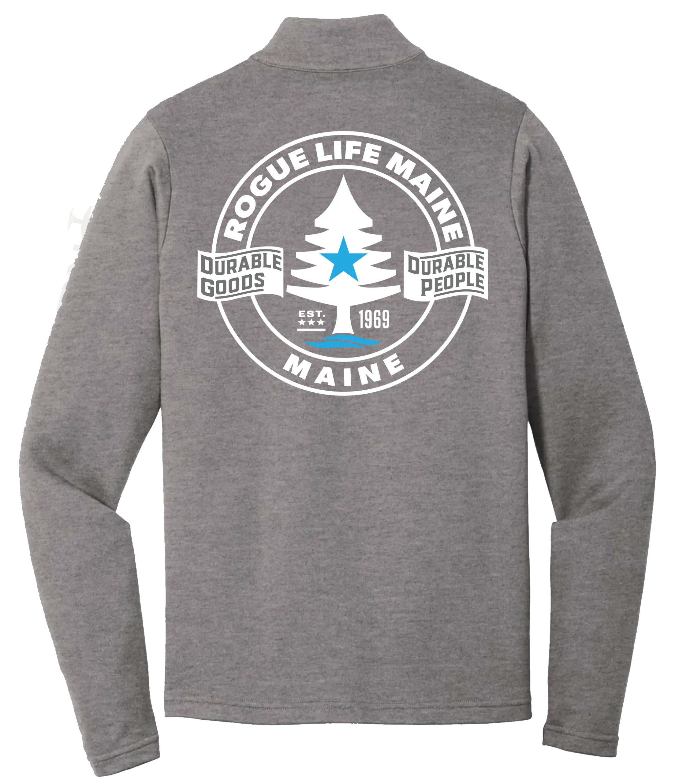 Maine Durability 1/4 Zip Sweatshirt - Heather Gray Unisex Pullover