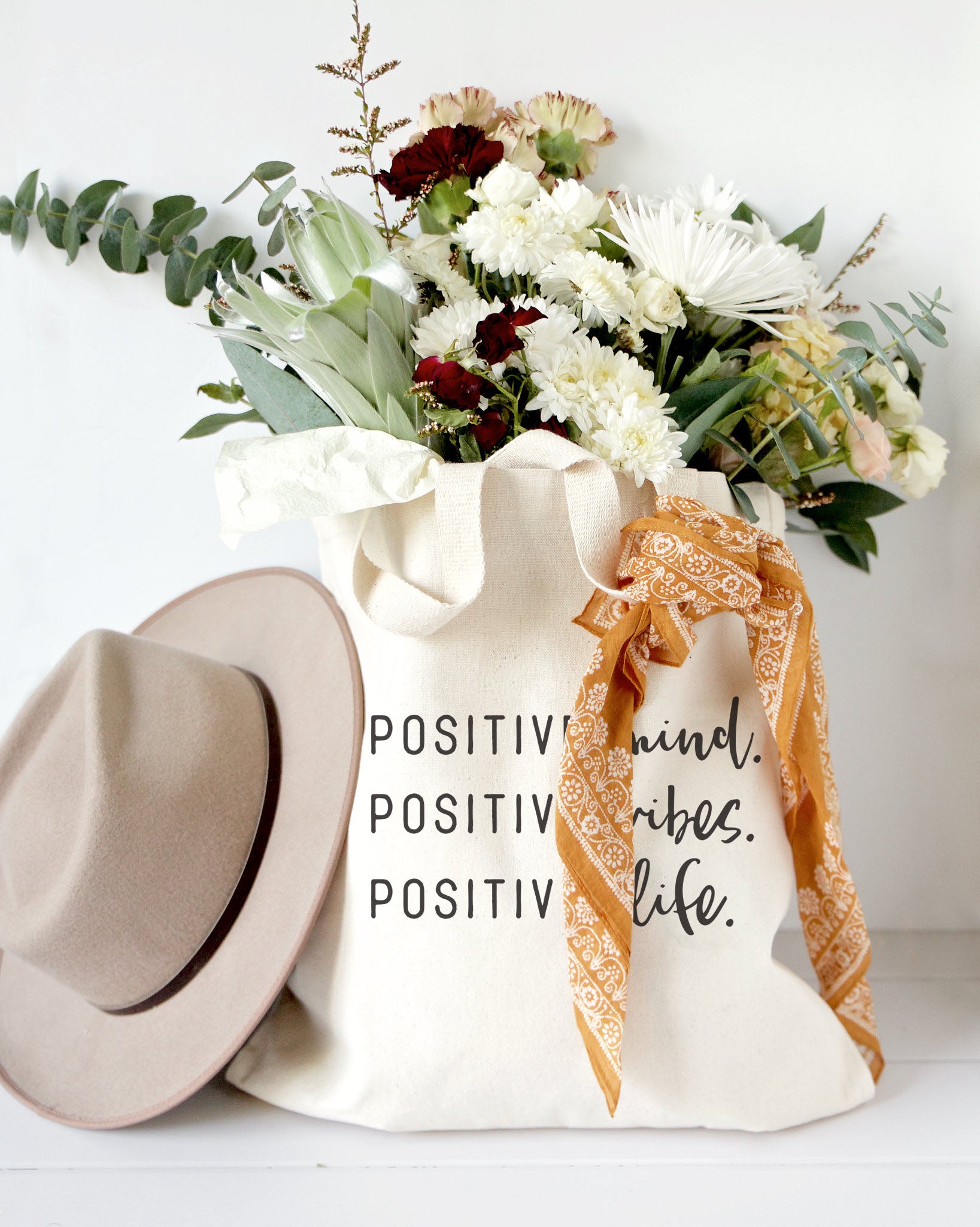 Positive Mind. Positive Vibes. Positive Life. Tote Bag
