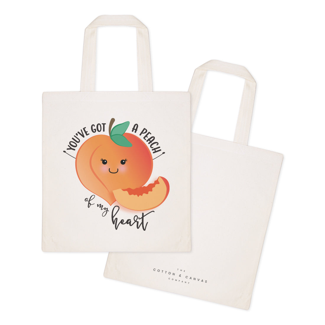 You've Got a Peach of My Heart Cotton Canvas Tote Bag