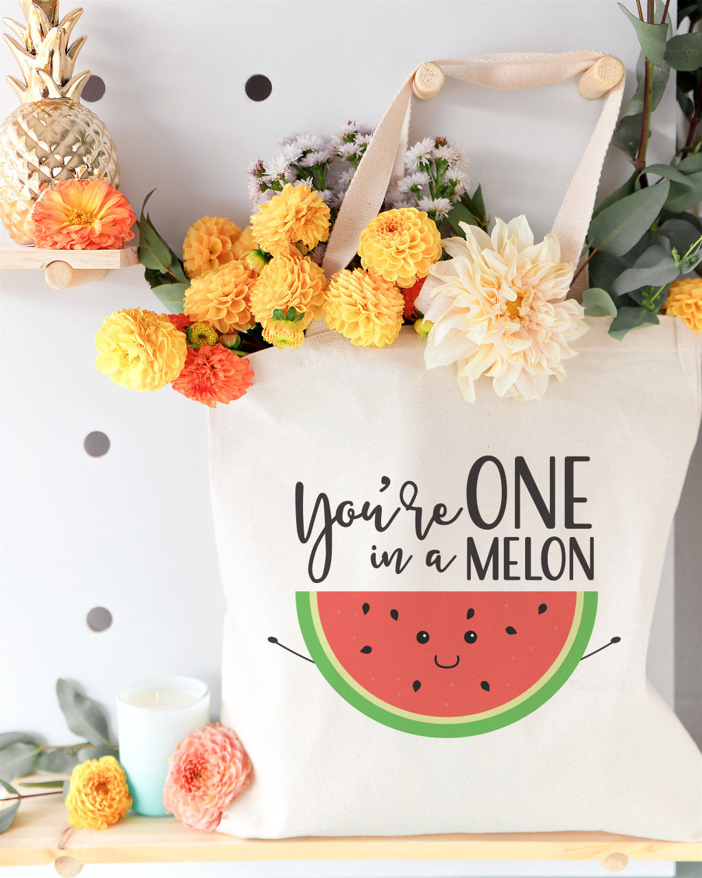 You're One in a Melon Cotton Canvas Tote Bag