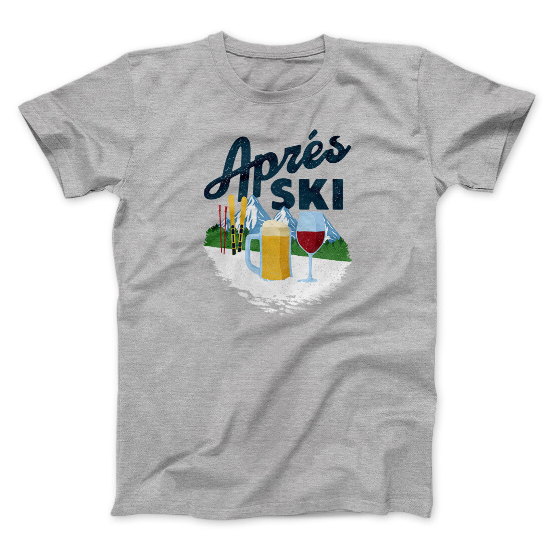 Aprés Ski Men Unisex T-Shirt - Ultra-Soft Cotton Heather Print Graphic Tee