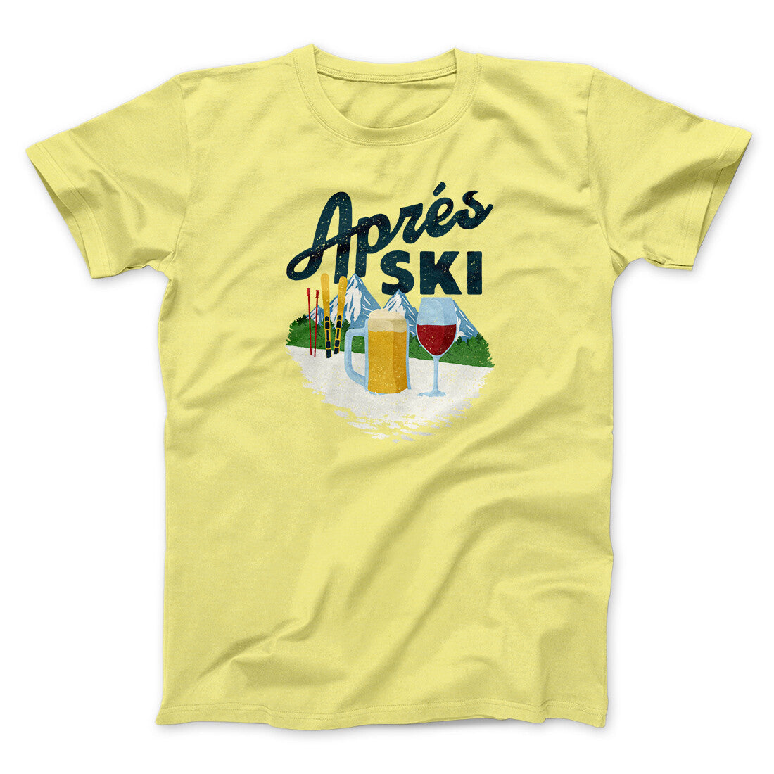 Aprés Ski Men Unisex T-Shirt - Ultra-Soft Cotton Heather Print Graphic Tee